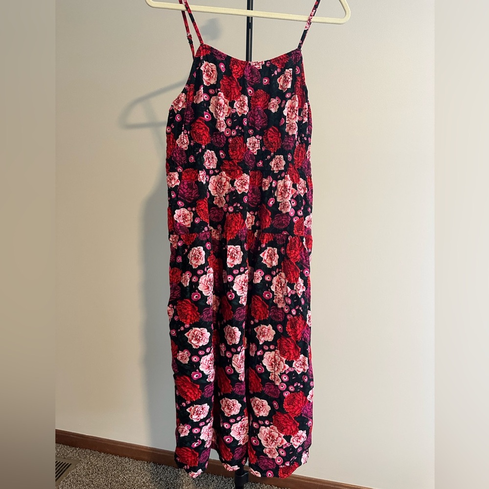 Old Navy Red and Pink Floral Dress